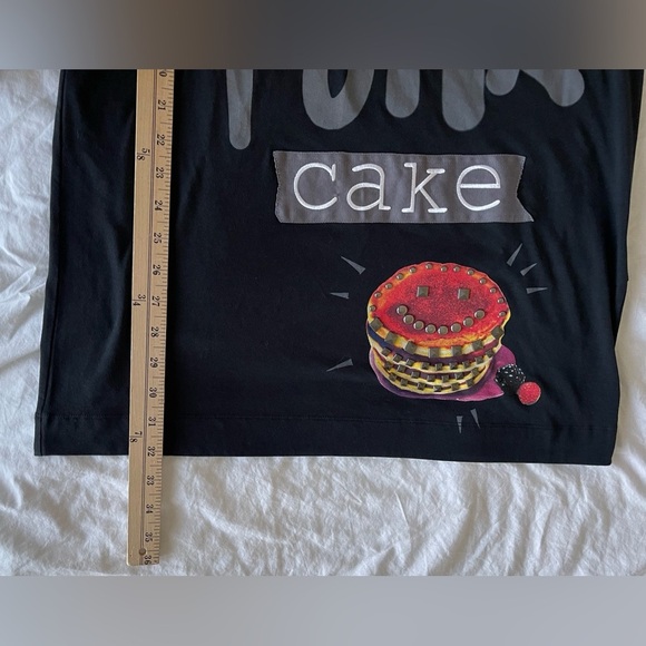 Love Moschino T-Shirt Dress Sz 6 ‘Punk Cake" Black Graphic Gold Studs Goth-nwt - Picture 4 of 9
